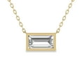 thumbnail image 1 of SZUL Women's Lab Grown 1/4 Carat Baguette Bezel Set Diamond Solitaire Pendant in 14K Yellow Gold, 1 of 7
