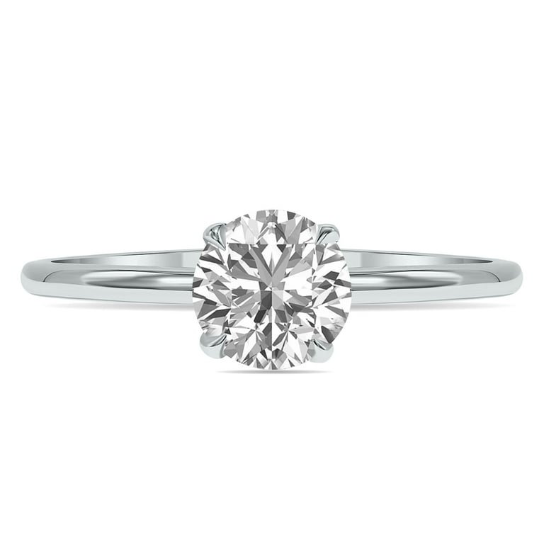 Walmart 4ct round diamond solitaire engagement ring 14k white gold deals