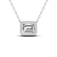 thumbnail image 1 of SZUL Women's Lab Grown 1 Carat Emerald Cut Bezel Set Diamond Solitaire Pendant in 14K White Gold, 1 of 6