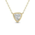 thumbnail image 1 of SZUL Women's Lab Grown 1 Carat Trillion Shaped Bezel Set Diamond Solitaire Pendant in 14K Yellow Gold, 1 of 7