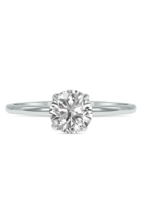 Women's Lab Grown 2 Carat Diamond Solitaire Ring in 14K White Gold (F-G Color, VVS1-VVS2 Clarity)