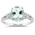 thumbnail image 1 of SZUL Women's Oval Cut Aquamarine & Diamond Ring in 14k White Gold, 1 of 2