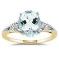 thumbnail image 1 of SZUL Women's Oval Cut Aquamarine & Diamond Ring in 14k Yellow Gold, 1 of 2