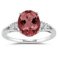 thumbnail image 1 of SZUL Women's Oval Cut Garnet & Diamond Ring in 14k White Gold, 1 of 2