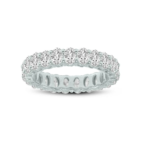 SZUL Women's Oval Lab Grown Diamond Eternity Band in 14K White Gold (13 Carat TW)