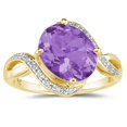 thumbnail image 1 of SZUL Women's Oval Shaped  Amethyst and Diamond Curve Ring in 10K Yellow  Gold, 1 of 3