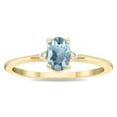 thumbnail image 1 of SZUL Women's Oval Shaped Aquamarine and Diamond Classic Band in 10K Yellow Gold, 1 of 5