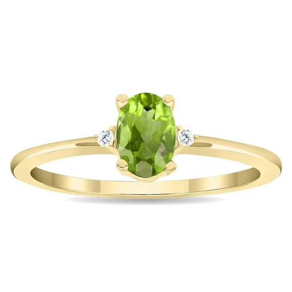 SZUL Women's Oval Shaped Garnet and Diamond Classic Band in 10K Yellow Gold