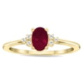 thumbnail image 1 of SZUL Women's Oval Shaped Ruby and Diamond Half Moon Ring in 10K Yellow Gold, 1 of 5