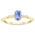 thumbnail image 1 of SZUL Women's Oval Shaped Tanzanite and Diamond Sparkle Ring in 10K Yellow Gold, 1 of 5
