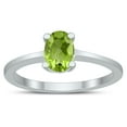 thumbnail image 1 of SZUL Women's Oval Solitaire 7X5MM Peridot Ring in 10K White Gold, 1 of 4