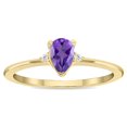 thumbnail image 1 of SZUL Women's Pear Shaped Amethyst and Diamond Classic Band in 10K Yellow Gold, 1 of 5