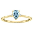 thumbnail image 1 of SZUL Women's Pear Shaped Aquamarine and Diamond Classic Band in 10K Yellow Gold, 1 of 5