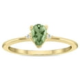 thumbnail image 1 of SZUL Women's Pear Shaped Green Amethyst and Diamond Classic Band in 10K Yellow Gold, 1 of 5