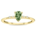 thumbnail image 1 of SZUL Women's Pear Shaped Green Amethyst and Diamond Sparkle Ring in 10K Yellow Gold, 1 of 5