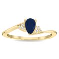thumbnail image 1 of SZUL Women's Pear Shaped Sapphire and Diamond Tierra Ring in 10K Yellow Gold, 1 of 5
