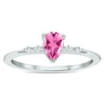 thumbnail image 1 of SZUL Women's Pink Topaz and Diamond Sparkle Ring in 10K White Gold, 1 of 5