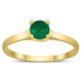 thumbnail image 1 of SZUL Women's Round 4MM Emerald Cathedral Solitaire Ring in 10K Yellow Gold, 1 of 4