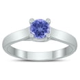 thumbnail image 1 of SZUL Women's Round 5MM Tanzanite Cathedral Solitaire Ring in 10K White Gold, 1 of 4