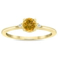 thumbnail image 1 of SZUL Women's Round Shaped Citrine and Diamond Classic Band in 10K Yellow Gold, 1 of 5