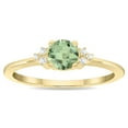 thumbnail image 1 of SZUL Women's Round Shaped Green Amethyst and Diamond Half Moon Ring in 10K Yellow Gold, 1 of 5