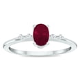 thumbnail image 1 of SZUL Women's Ruby and Diamond Sparkle Ring in 10K White Gold, 1 of 5