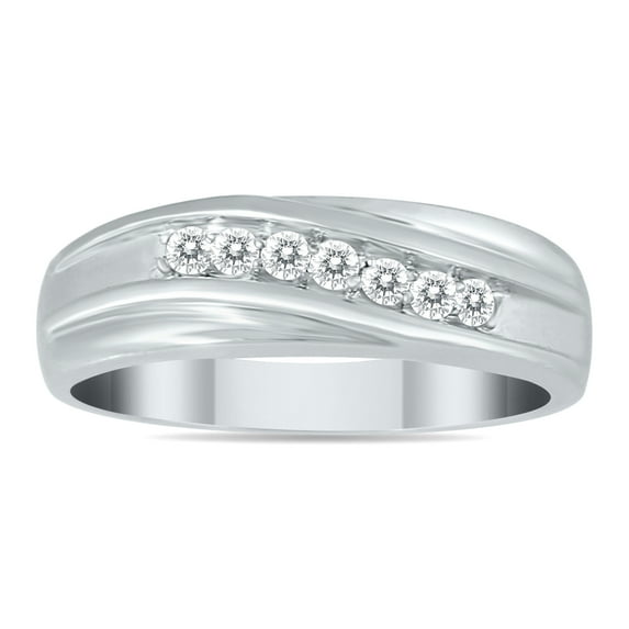 SZUL Women's SZUL 1/4 Carat TW Diamond Men's Ring in 10K White Gold (J-K-L Color, I2-I3 Clarity)