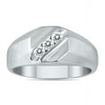 thumbnail image 1 of SZUL Women's SZUL 1/4 Carat TW Men's Three Stone Ring in 10K White Gold (J-K-L Color, I2-I3 Clarity), 1 of 5