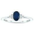 thumbnail image 1 of SZUL Women's Sapphire and Diamond Half Moon Ring in 10K White Gold, 1 of 5