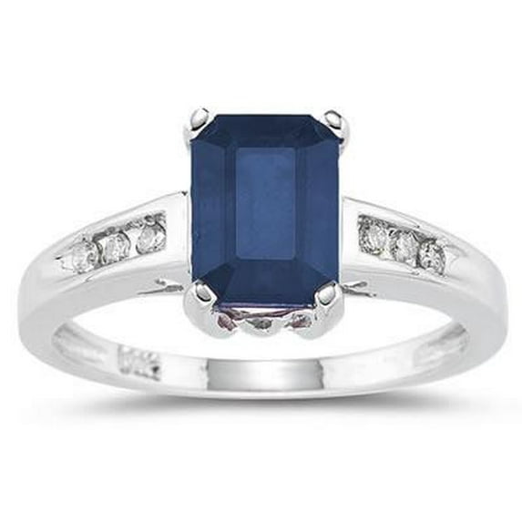SZUL Women's Sapphire and Diamond Ring in 14k white Gold