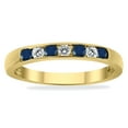 thumbnail image 1 of SZUL Women's Sapphire and Diamond Stackable Channel Set Ring in 14K Yellow Gold, 1 of 5