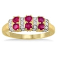 thumbnail image 1 of SZUL Women's Six Stone Ruby and Diamond 14k Yellow Gold, 1 of 3
