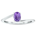 thumbnail image 1 of SZUL Women's Solitaire Amethyst Wave Ring in 10K White Gold, 1 of 5