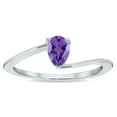 thumbnail image 1 of SZUL Women's Solitaire Amethyst Wave Ring in 10K White Gold, 1 of 5