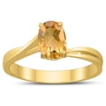 thumbnail image 1 of SZUL Women's Solitaire Oval 7X5MM Citrine Gemstone Twist Ring in 10K Yellow Gold, 1 of 4