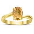 thumbnail image 1 of SZUL Women's Solitaire Oval 8X6MM Citrine Gemstone Twist Ring in 10K Yellow Gold, 1 of 4