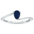 thumbnail image 1 of SZUL Women's Solitaire Sapphire Wave Ring in 10K White Gold, 1 of 5