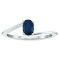 thumbnail image 1 of SZUL Women's Solitaire Sapphire Wave Ring in 10K White Gold, 1 of 5