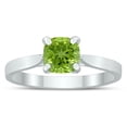 thumbnail image 1 of SZUL Women's Square Princess Cut 6MM Peridot Solitaire Ring in 10K White Gold, 1 of 4