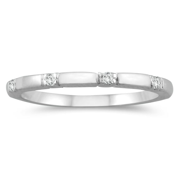 SZUL Women's Stackable Diamond Ring in 10k White Gold (J-K-L Color, I2-I3 Clarity)