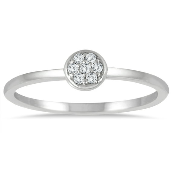 SZUL Women's Stackable Diamond Ring in 14k White Gold (J-K-L Color, I2-I3 Clarity)