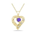 thumbnail image 1 of SZUL Women's Tanzanite and Diamond Heart Pendant 14kt Yellow Gold, 1 of 3