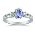 thumbnail image 1 of SZUL Women's Tanzanite and Diamond Regal Channel Ring 14k White Gold, 1 of 5