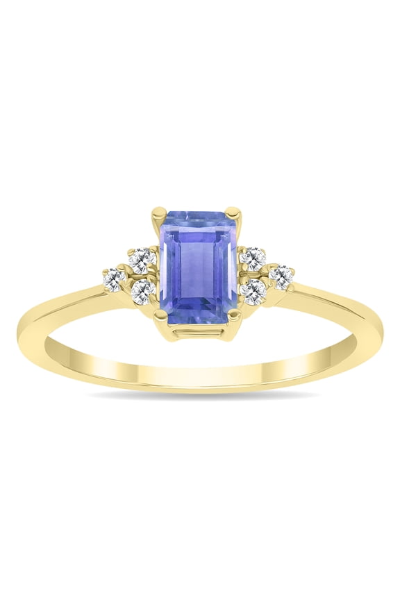 Women's Tanzanite and Diamond Regal Ring in 10K Yellow Gold