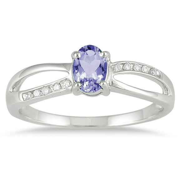 SZUL Women's Tanzanite and Diamond Ring in 10K White Gold