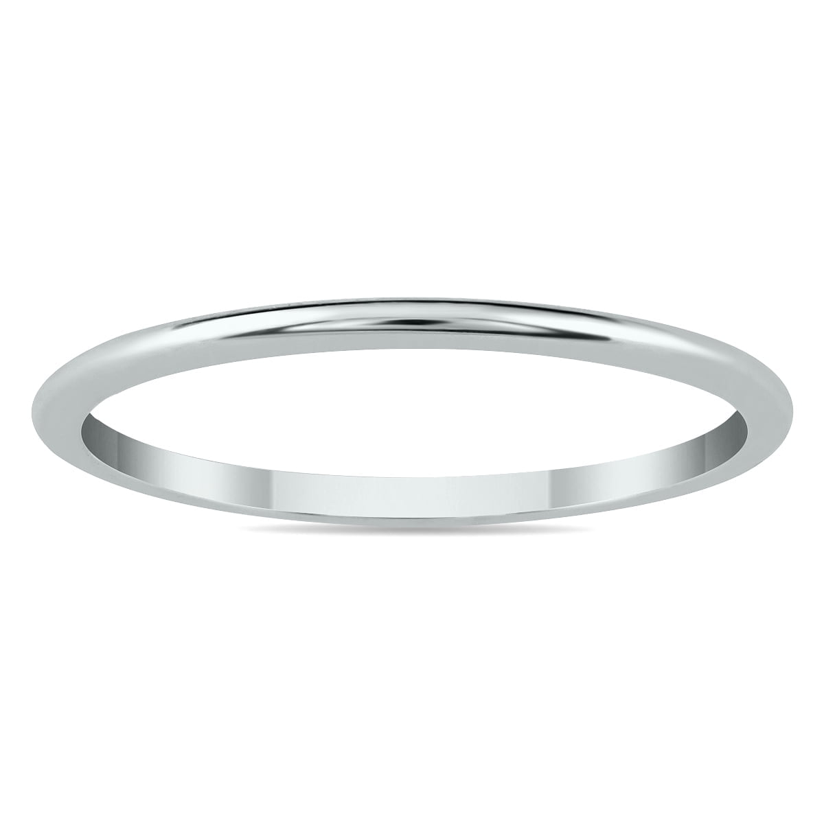 SZUL Women s Thin 1mm Width Domed Wedding Band in 14K White Gold