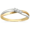 thumbnail image 1 of SZUL Women's Three Stone Diamond Two Tone Ring in 10K White Gold (I-J Color, I2-I3 Clarity), 1 of 4