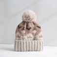 thumbnail image 1 of SZX Winter Hats For Men And Women Hair Ball Woolen Hat Women's Eavesless Flanging Autumn And Winter Outdoor Warmth Thick Knitted Hat/Beige, 1 of 9