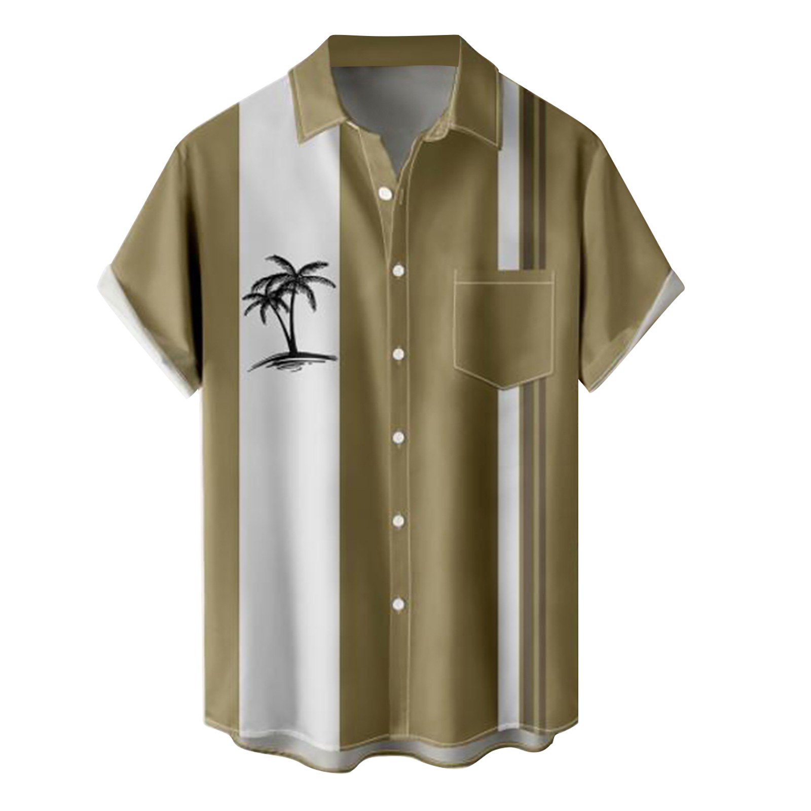 SZXZYGS Button Down Shirt Men Slim Mens Printed Hawaiian Shirts Short ...