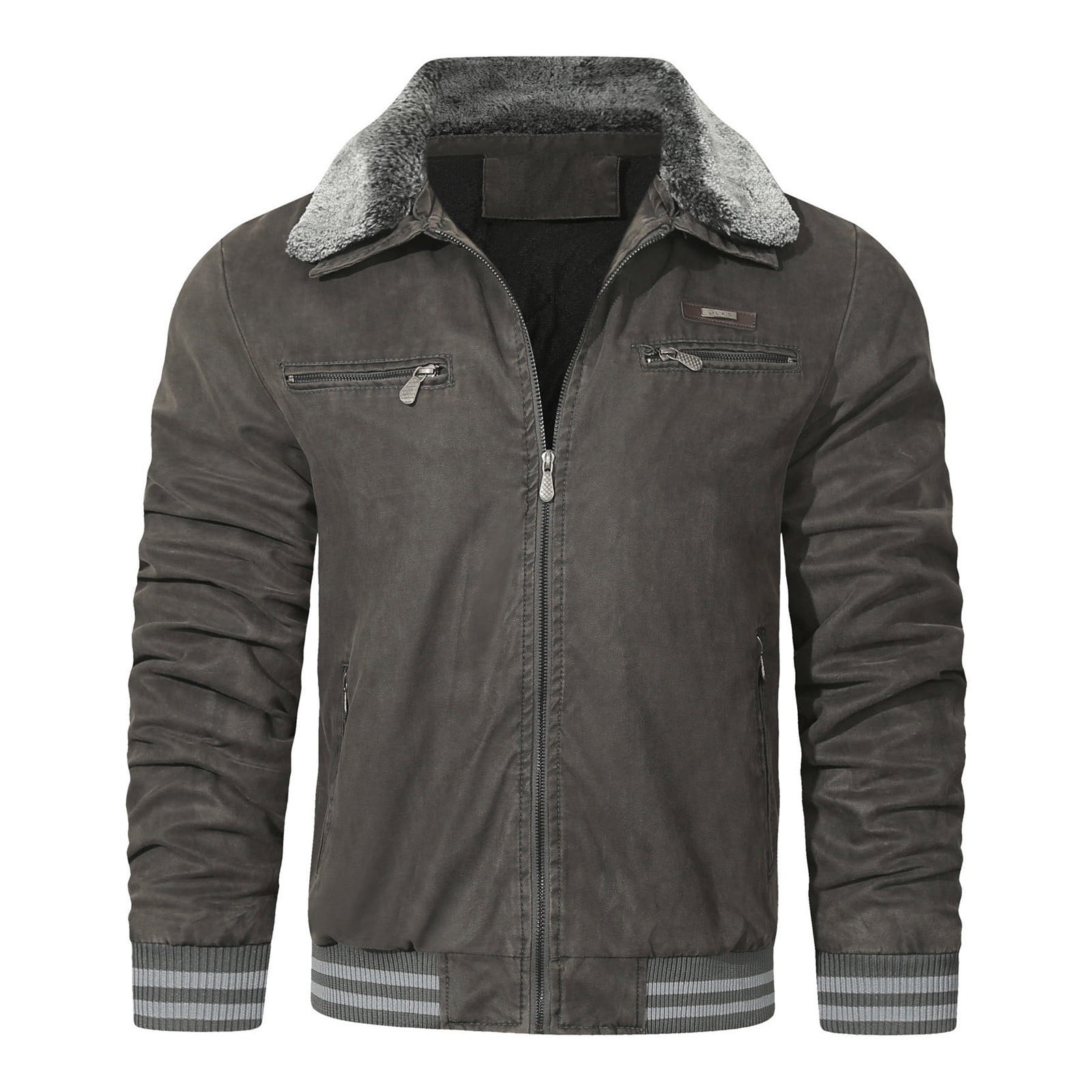 SZXZYGS Flannel Jacket for Men with Hood Mens Winter Jacket with Lapel